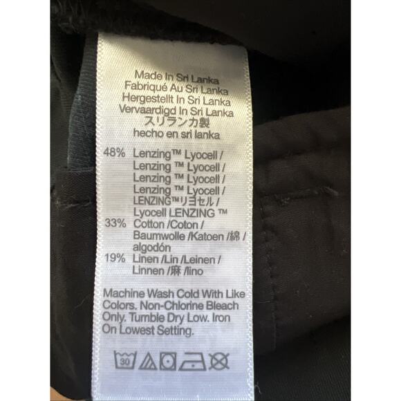 New MADEWELL Women's Size 4 The Harlow Wide-Leg True Black Linen Pant NG521 A24 - Picture 7 of 8